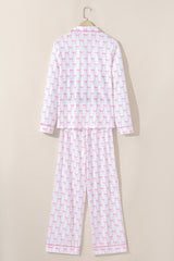 Bow Tie Shirt and Pants Pajama Set