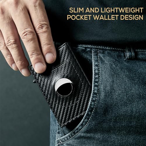 Airtag Wallet Men Minimalist  Up Wallet With Money Clip RFID Card
