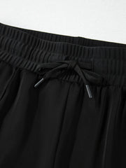 High Waisted Drawstring Swim Shorts