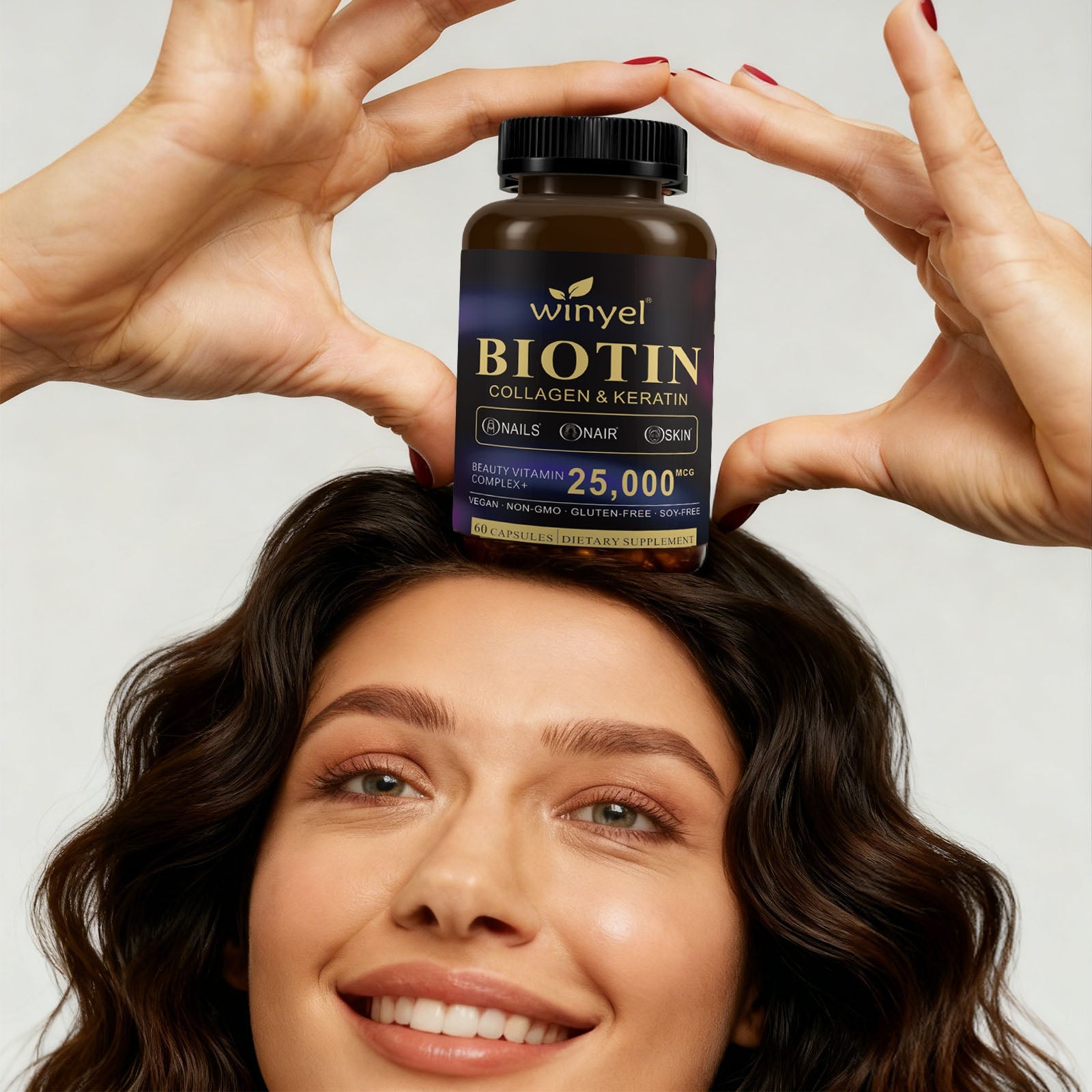 Biotin  Collagen  Hyaluronic Acid  Keratin - Support Normal Hair