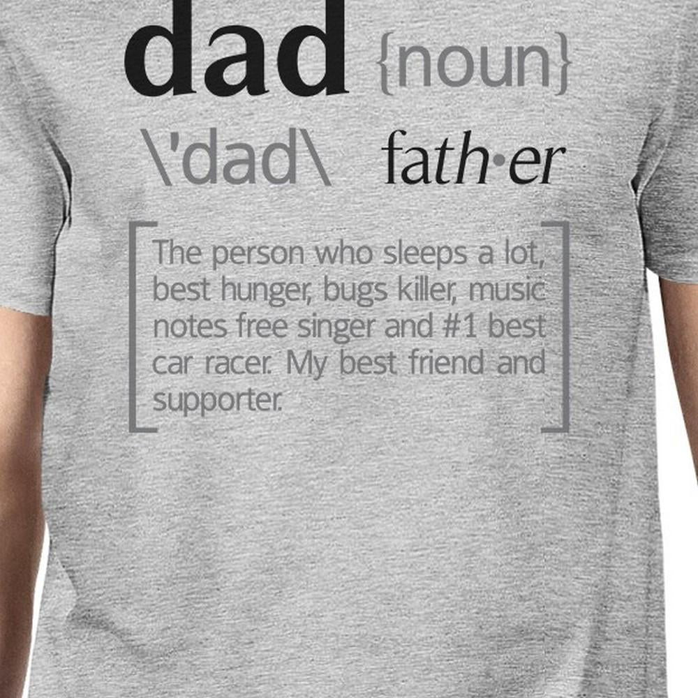 Dad Noun Mens Gray Round Neck Tee Funny Birthday