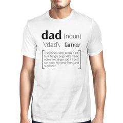 Dad Noun Mens White Cotton Tee Cute Fathers Day