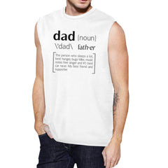 Dad Noun Mens White Muscle Top Father's Day Design