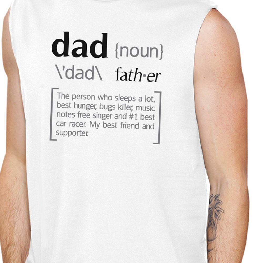Dad Noun Mens White Muscle Top Father's Day Design