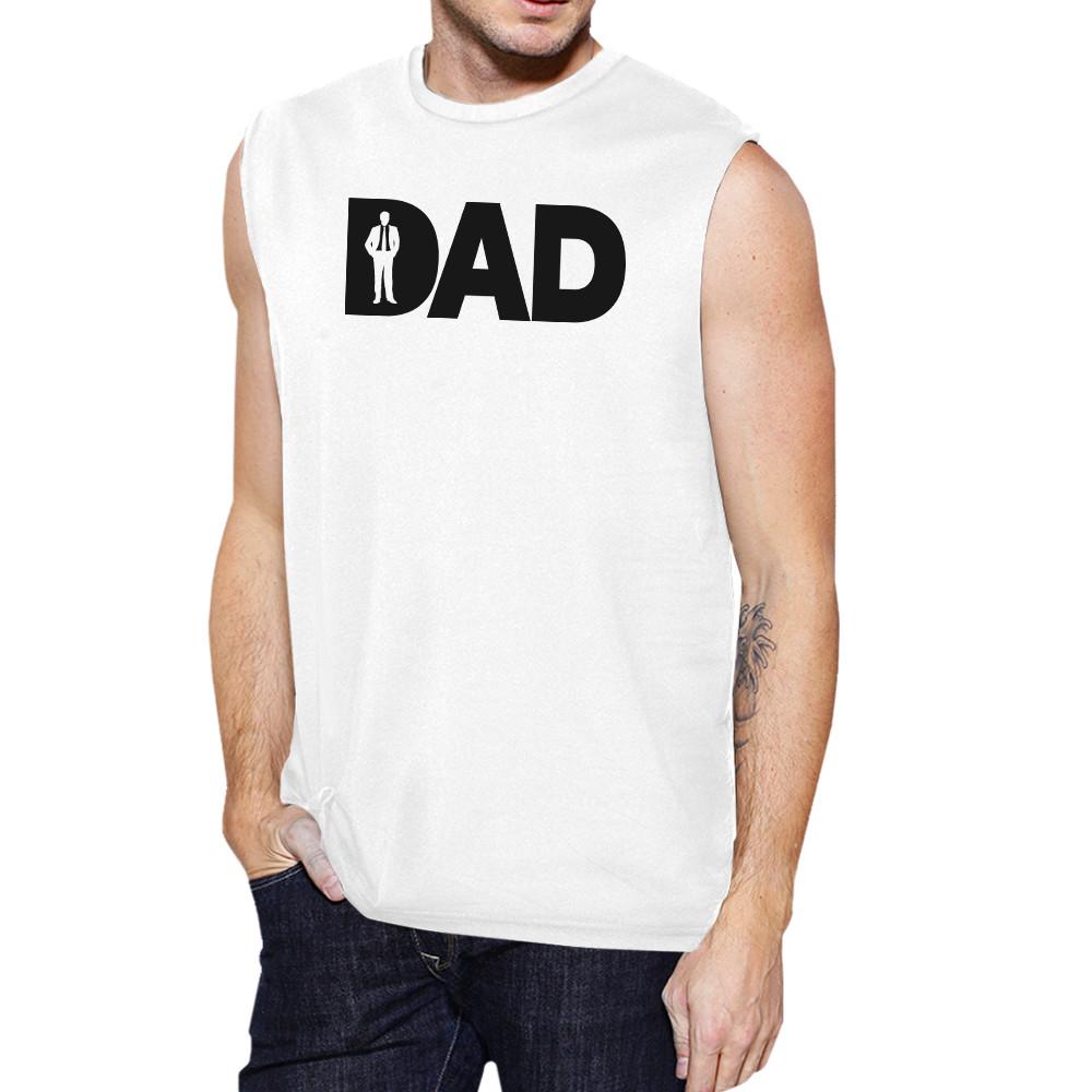 Dad Business Mens White Working Dad Muscle Tank