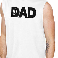 Dad Fish Men's White Sleeveless Tanks Unique Gifts