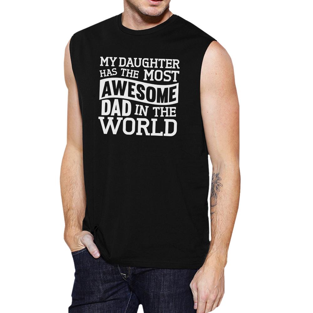 The Most Awesome Dad Men's Black Humorous Muscle