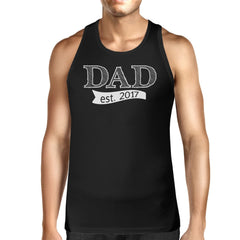Dad Est 2017 Mens Black Unique Graphic Tank Top