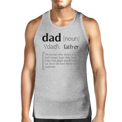 Dad Noun Mens Grey Cotton Tank Top Unique Fathers