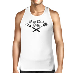 Best Bbq Dad Mens White Cotton Tank Top Barbeque