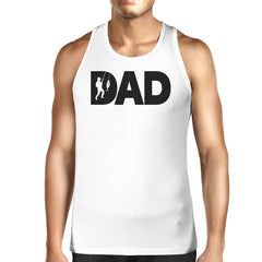 Dad Fish Mens White Graphic Tanks Unique Dad Gifts
