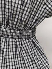 Plaid Short Sleeve Blouse