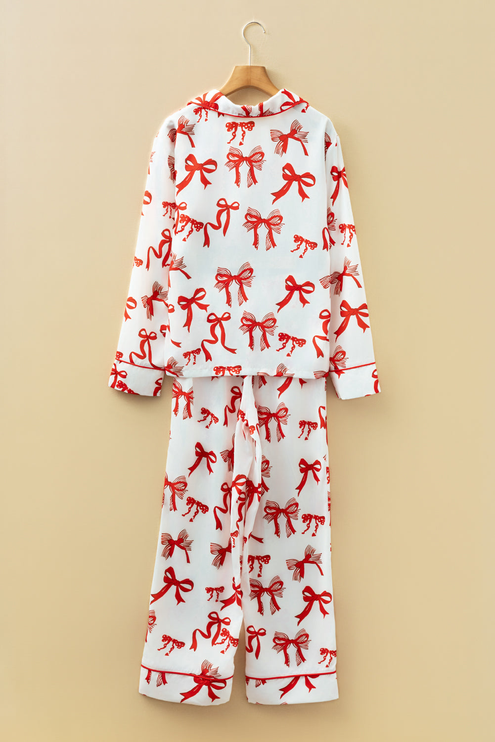 Christmas Bow Top and Pants Pajama Set