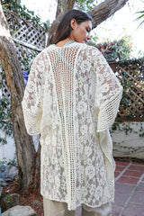 Open Front Floral Knit Kimono – Casual Elegance