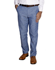 Mens Linen Blue Formal Trouser (Size-30) (Color-BLUE)