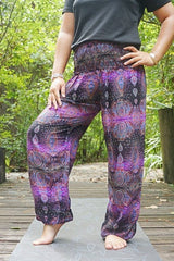 Purple PAISLEY Women Boho Pants Hippie Pants Yoga Pants