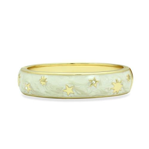 LO2146 - Flash Gold White Metal Bangle with Top Grade Crystal  in