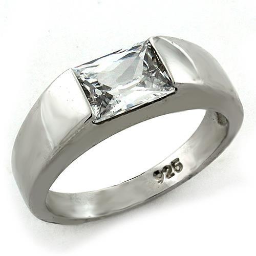 LOAS1179 Rhodium 925 Sterling Silver Ring with AAA