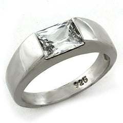 LOAS1179 Rhodium 925 Sterling Silver Ring with AAA