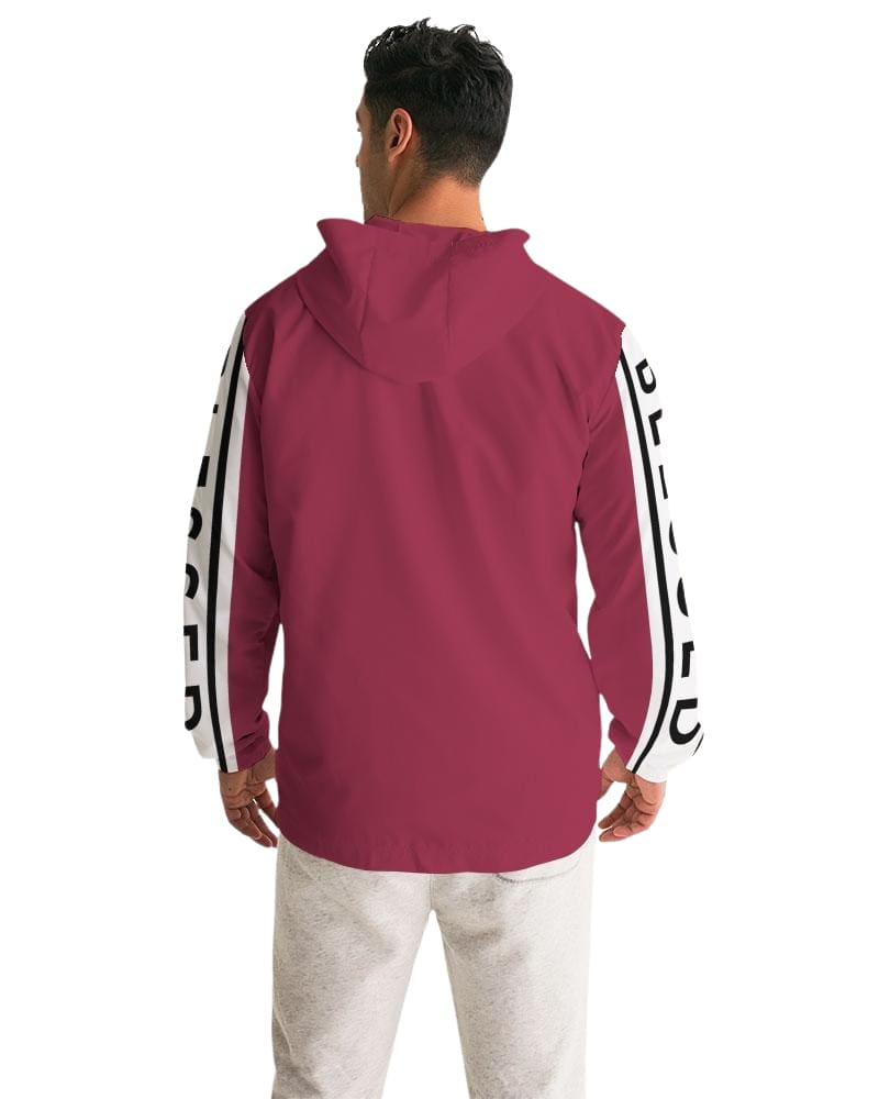 Mens Lightweight Windbreaker Jacket with Hood and Zipper Closure -