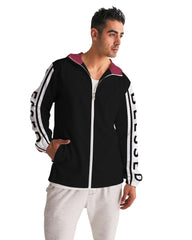 Mens Lightweight Windbreaker Jacket with Hood and Zipper Closure -