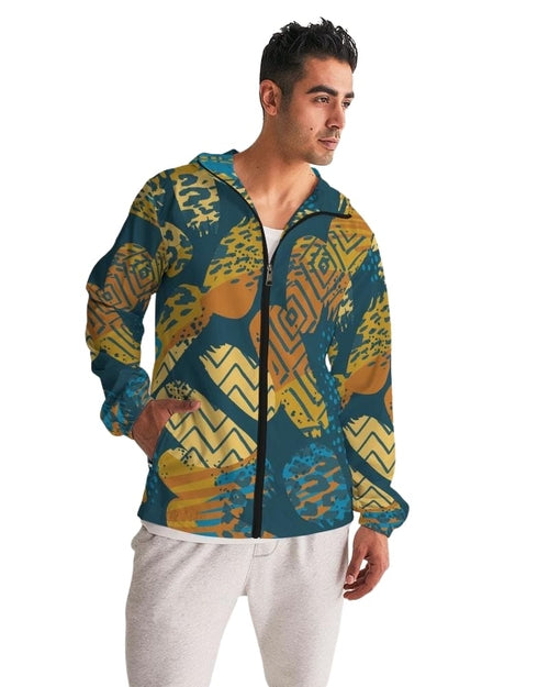 Mens Lightweight Windbreaker Jacket with Hood and Zipper Closure -