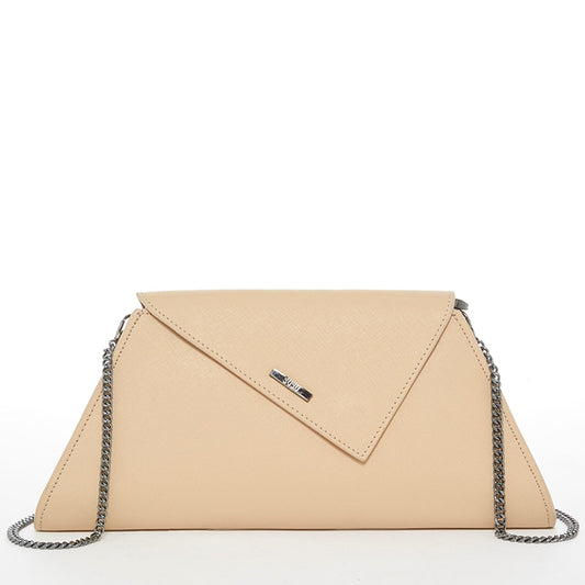 Leather Clutch Bag Nude Clutch Purse Beige Evening Bag Tan Women's