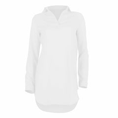 Summer Sexy V Neck Short Beach Dress Chiffon White Mini Loose Casual T