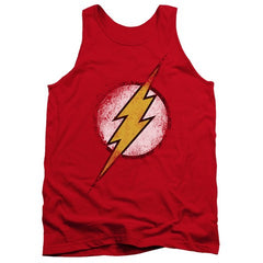 Trevco Jla-Destroyed Flash Logo Adult Tank Top- Red - XL
