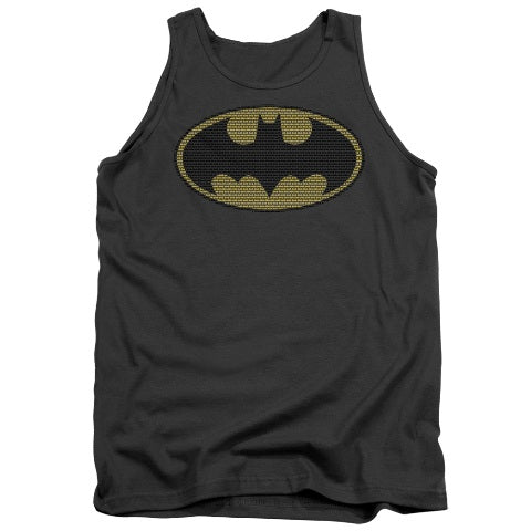 Trevco Batman-Little Logos - Adult Tank Top - Charcoal- Small