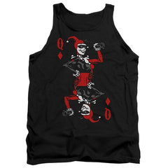 Trevco Batman-Quinn Of Diamonds - Adult Tank Top - Black- Small