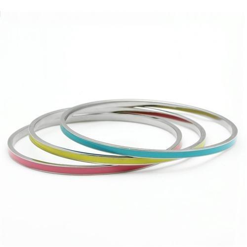 TK241 - High polished (no plating) Stainless Steel Bangle with No