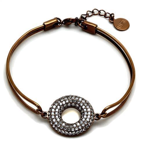 TK2793 - IP Coffee light Stainless Steel Bangle with AAA Grade CZ  in