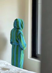 Ultra Soft Retro Whimsical Stripe Bath Robe - 100% Organic