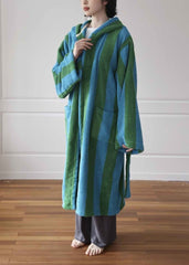Ultra Soft Retro Whimsical Stripe Bath Robe - 100% Organic