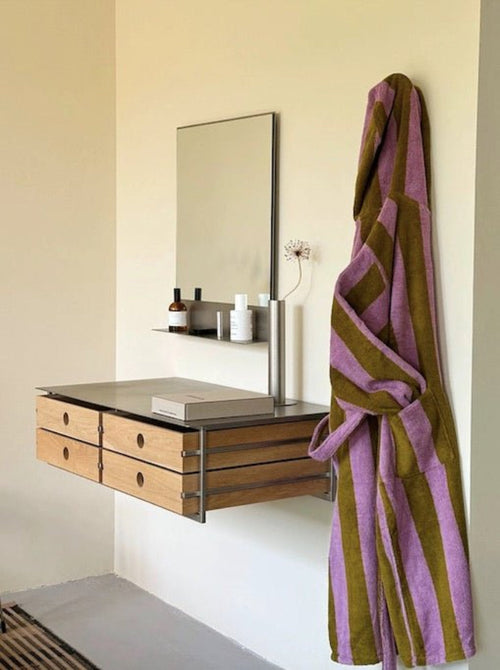 Ultra Soft Retro Whimsical Stripe Bath Robe - 100% Organic