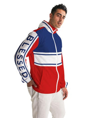 Mens Lightweight Windbreaker Jacket with Hood and Zipper Closure -