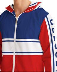 Mens Lightweight Windbreaker Jacket with Hood and Zipper Closure -