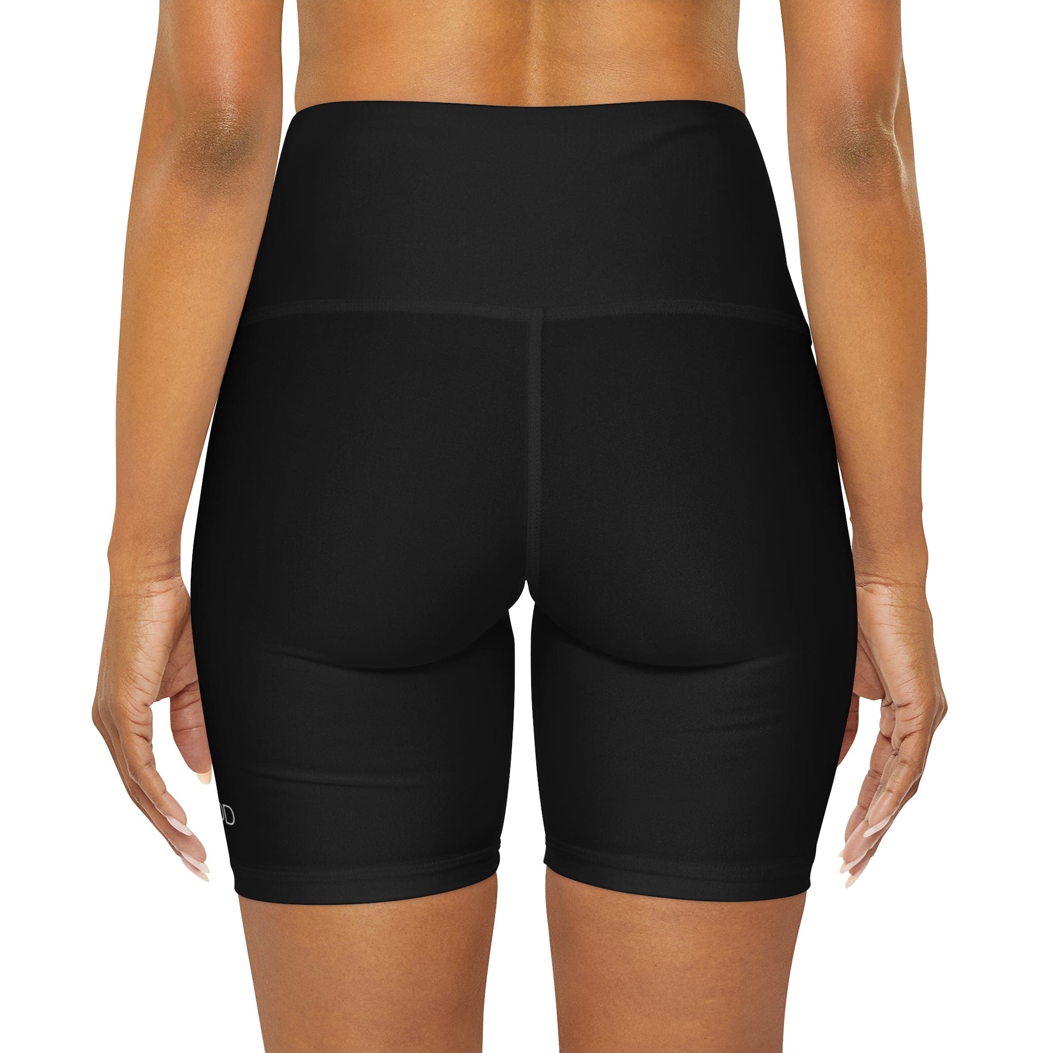 Womens High Waisted Black Yoga Shorts - just Ask God