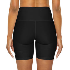 Womens High Waisted Black Yoga Shorts - just Ask God